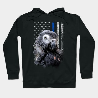 African Grey Majesty Stylish Tee Celebrating the Regal Parrot Hoodie